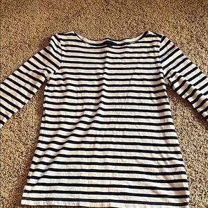 J. Crew Navy and White Striped Tee